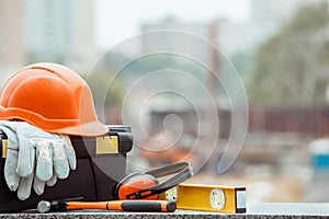 Building construction engineering tools work objects isolated
