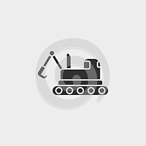 Building, construction, excavator, icon, flat illustration isolated vector sign symbol - construction tools icon vector black -