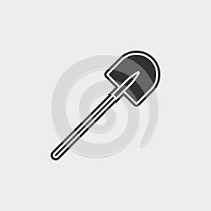 Building, construction, industry, shovel, icon, flat illustration isolated vector sign symbol - construction tools icon vector