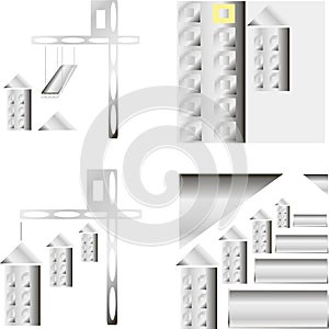 Building construction logo template vector illustration. Reconstruction web page. Design element.