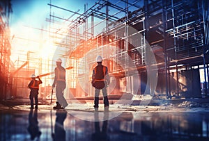 building construction site, industrial development, construction site engineering,