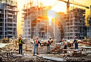 building construction site, industrial development, construction site engineering,