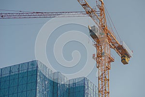Building construction and tower crane