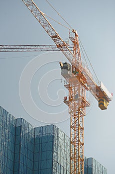 Building construction and tower crane