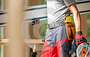 Building Contractor Worker with Tools in His Hands
