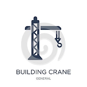 building crane icon. Trendy flat vector building crane icon on w