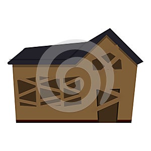 Building creepy house icon, cartoon style