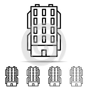 Building different shapes icon. Simple thin line, outline vector of Building icons for UI and UX, website or mobile application