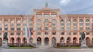 Building of the district government of Upper Bavaria or Regierung von Oberbayern timelapse. Munich, Germany photo