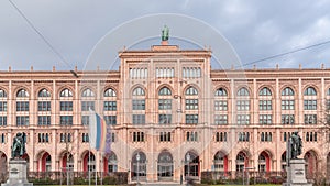 Building of the district government of Upper Bavaria or Regierung von Oberbayern timelapse. Munich, Germany photo