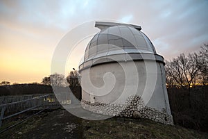 Building with the dome in an astronomical observatory.