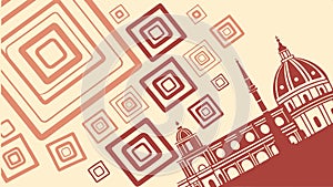 Building dome graphic with geometric patterns architectural element vector design Generative AI