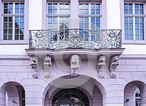 Building on Domfrayhof Square Domfreihof.