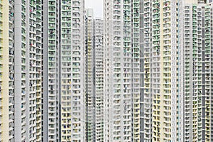 Building exterior of Hong Kong apartment, abstract view