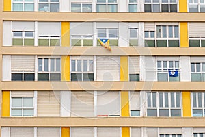 A building facade in Barcelona, Catalunya, Spain