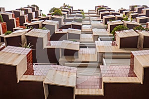 A building facade in Barcelona, Catalunya, Spain