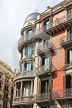 Building facade in the city of Barcelona