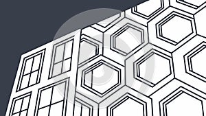 Building Facade Hexagonal Pattern Vector Art, vector design Generative AI