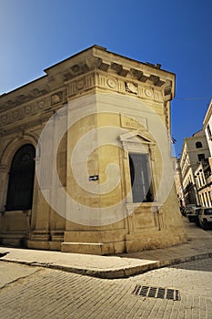 Building facade in old havana street