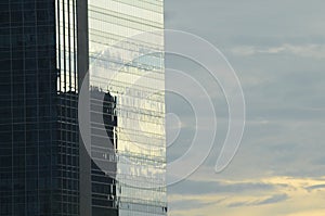 Building Facade Outdoor Reflect images of the sky and buildings