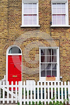 Building facade of a residential house in London