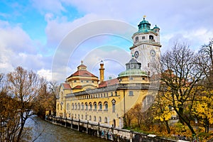 Famous public bath and swimming pool in Munich photo