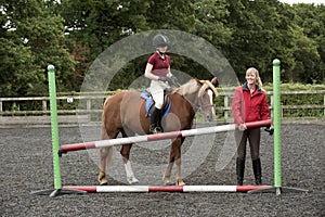 Building a fence at a riding school