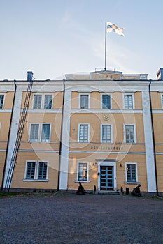 Building of Finnish School of Naval Warfare at Suomenlinna Sveaborg , sea fortress in Helsinki, Finla