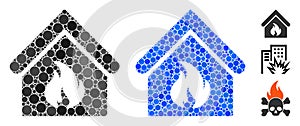 Building Fire Composition Icon of Circles