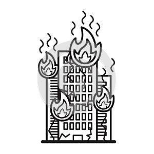 building fire concept. Vector illustration decorative design