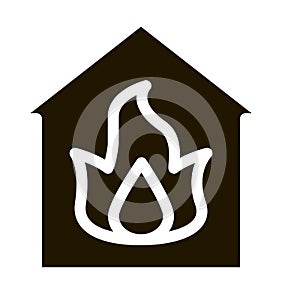 Building And Flame Heating Equipment glyph icon photo