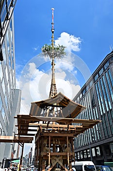 Building a float of Gion Matsuri festival, Kyoto Japan.