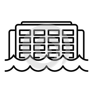 Building flood icon, outline style