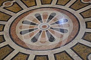 Pantheon National flooring details interior from Alfama district in Lisbon photo