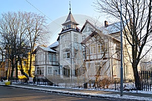 The building of the former villa `Waldfrieden` on a winter day. ZELENOGRADSK, Kaliningrad region