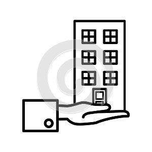 Building front facade isolated icon