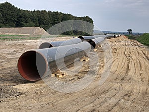 Building a gas pipeline between Russia and Western Europe.