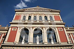 Building of Gesellschaft der Musikfreunde Society of Friends of the Music or Musikverein concert hall, Vienna, Austria