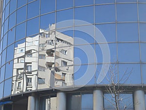Building glass wall reflection