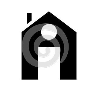 Building glyph flat vector icon