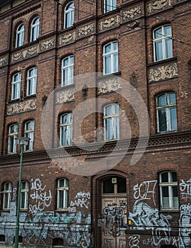 Building with graffiti