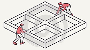 Building a Grid Structure, vector design Generative AI