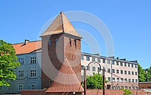 Building of a gymnasium of Jesuits and watchtower. Braniewo, Pol photo