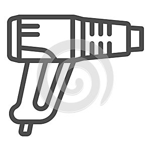 Building hair dryer line icon, construction tools concept, industrial building dryer vector sign on white background