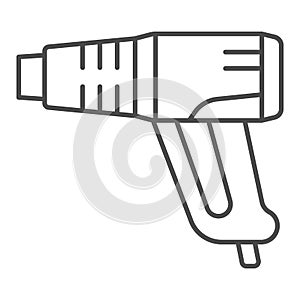 Building hair dryer thin line icon, construction tools concept, industrial building dryer vector sign on white