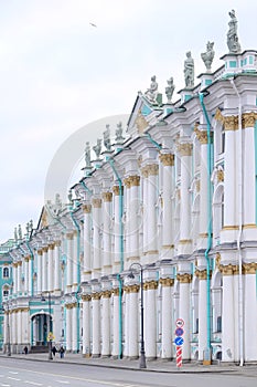 The building of Hermitage and Winter Palace in St. Petersburg, Russia