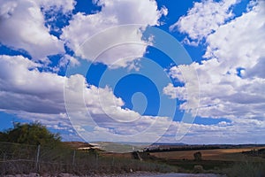 Building highway 6 near the village of Amiqam in the middle of green fields Israel