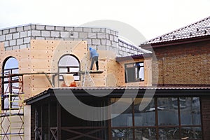 Building a house-brick work, building insulation