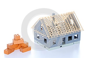 Building a house with bricks