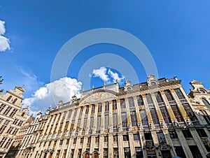 Building of the House of the Dukes of Brabant, Brussels with a blue sky in the background